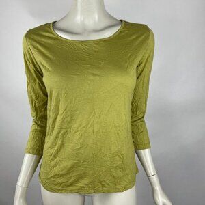 Comfy USA Crinkle Top Women S 3/4 Sleeve Scoop Neck Stretch Rayon LightweightTee
